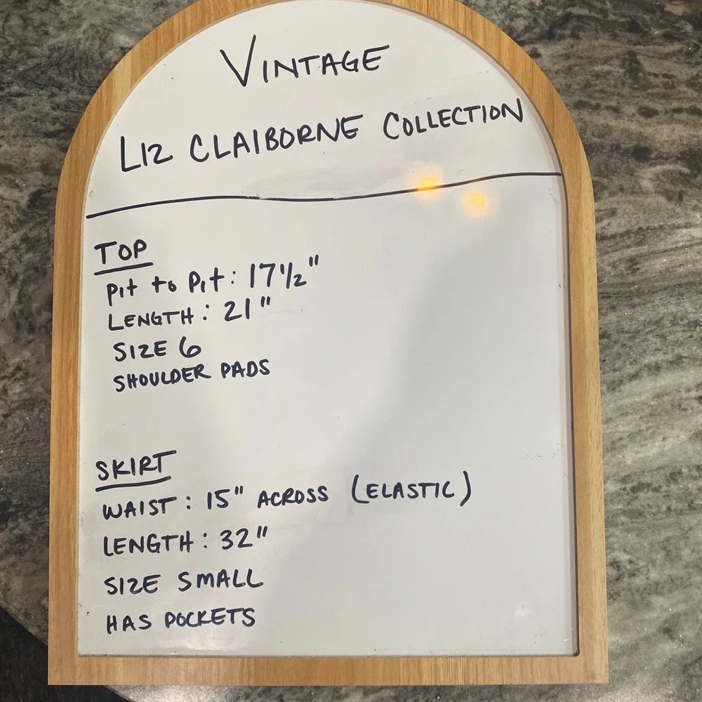 Liz Claiborne Collection Vintage Floral Skirt Set Cream Black 2 Piece Size 6 - Picture 8 of 13